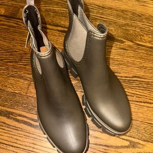 Jeffrey Campbell dark green Chelsea Rain Boots